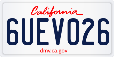CA license plate 6UEV026