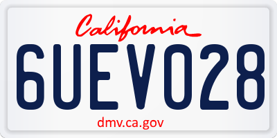 CA license plate 6UEV028
