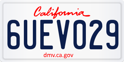 CA license plate 6UEV029