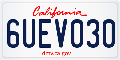 CA license plate 6UEV030
