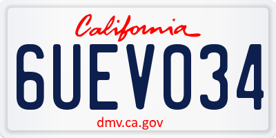 CA license plate 6UEV034