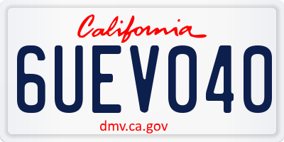 CA license plate 6UEV040