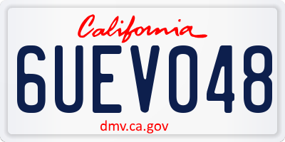CA license plate 6UEV048