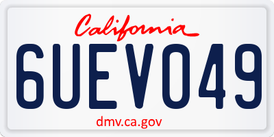 CA license plate 6UEV049