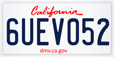 CA license plate 6UEV052