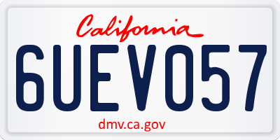 CA license plate 6UEV057