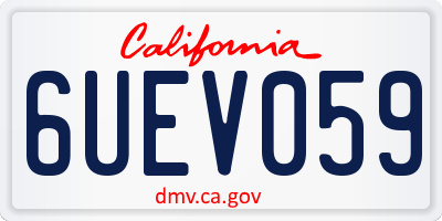 CA license plate 6UEV059