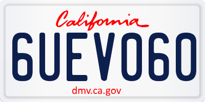 CA license plate 6UEV060