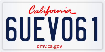 CA license plate 6UEV061
