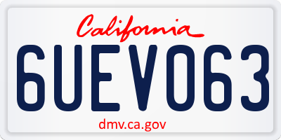 CA license plate 6UEV063