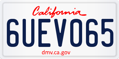 CA license plate 6UEV065