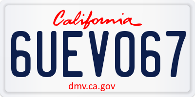 CA license plate 6UEV067