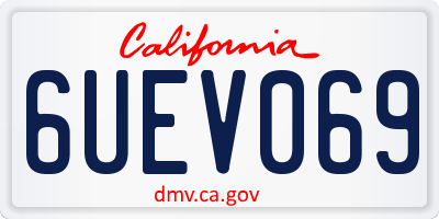 CA license plate 6UEV069