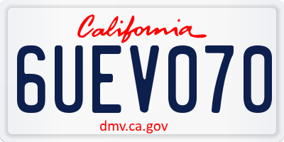 CA license plate 6UEV070