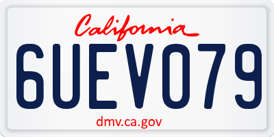 CA license plate 6UEV079