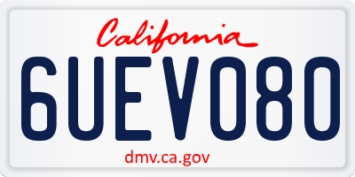 CA license plate 6UEV080
