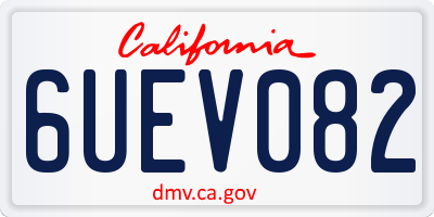 CA license plate 6UEV082