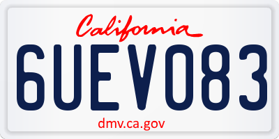 CA license plate 6UEV083