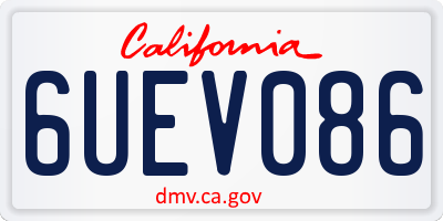 CA license plate 6UEV086