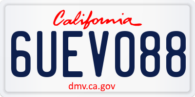 CA license plate 6UEV088