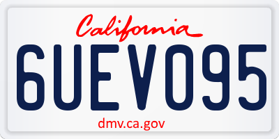 CA license plate 6UEV095