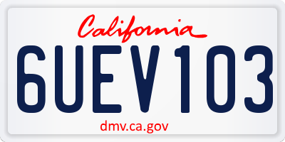 CA license plate 6UEV103