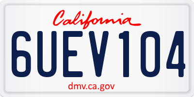 CA license plate 6UEV104