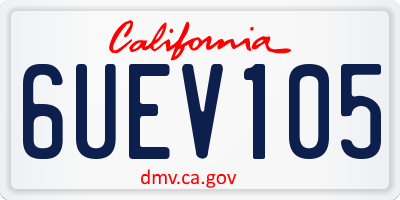 CA license plate 6UEV105