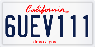 CA license plate 6UEV111
