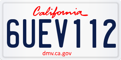 CA license plate 6UEV112