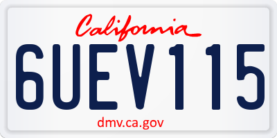 CA license plate 6UEV115