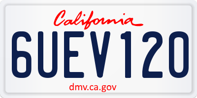CA license plate 6UEV120