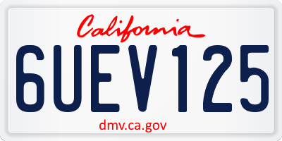 CA license plate 6UEV125
