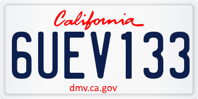 CA license plate 6UEV133
