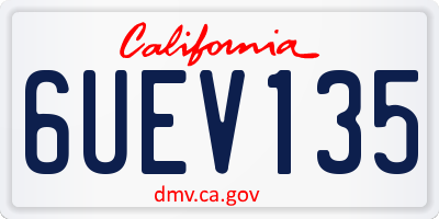 CA license plate 6UEV135
