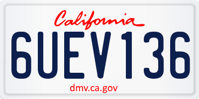 CA license plate 6UEV136