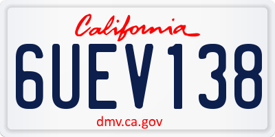 CA license plate 6UEV138