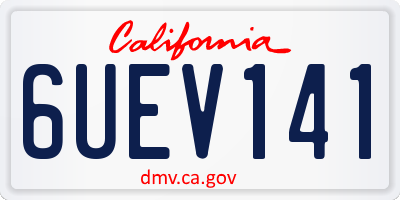 CA license plate 6UEV141