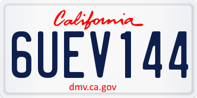 CA license plate 6UEV144
