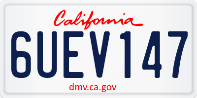 CA license plate 6UEV147
