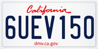 CA license plate 6UEV150
