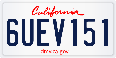 CA license plate 6UEV151