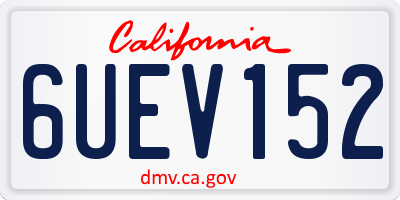CA license plate 6UEV152