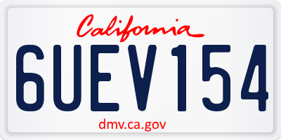 CA license plate 6UEV154