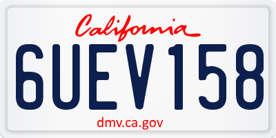 CA license plate 6UEV158