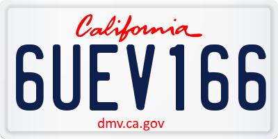 CA license plate 6UEV166