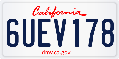 CA license plate 6UEV178