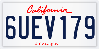 CA license plate 6UEV179
