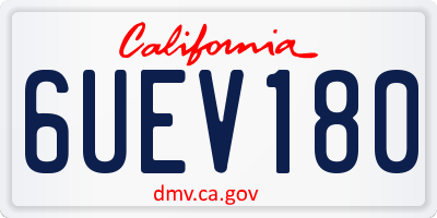 CA license plate 6UEV180