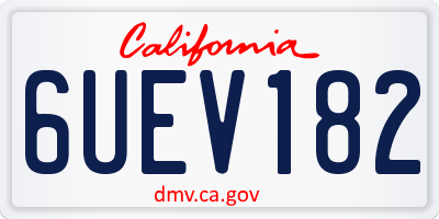 CA license plate 6UEV182
